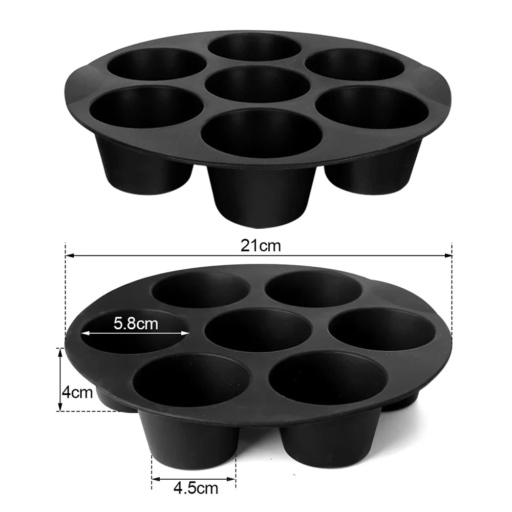 Silicone Muffin Pan - 7-Cup Non-Stick Mold for Air Fryers