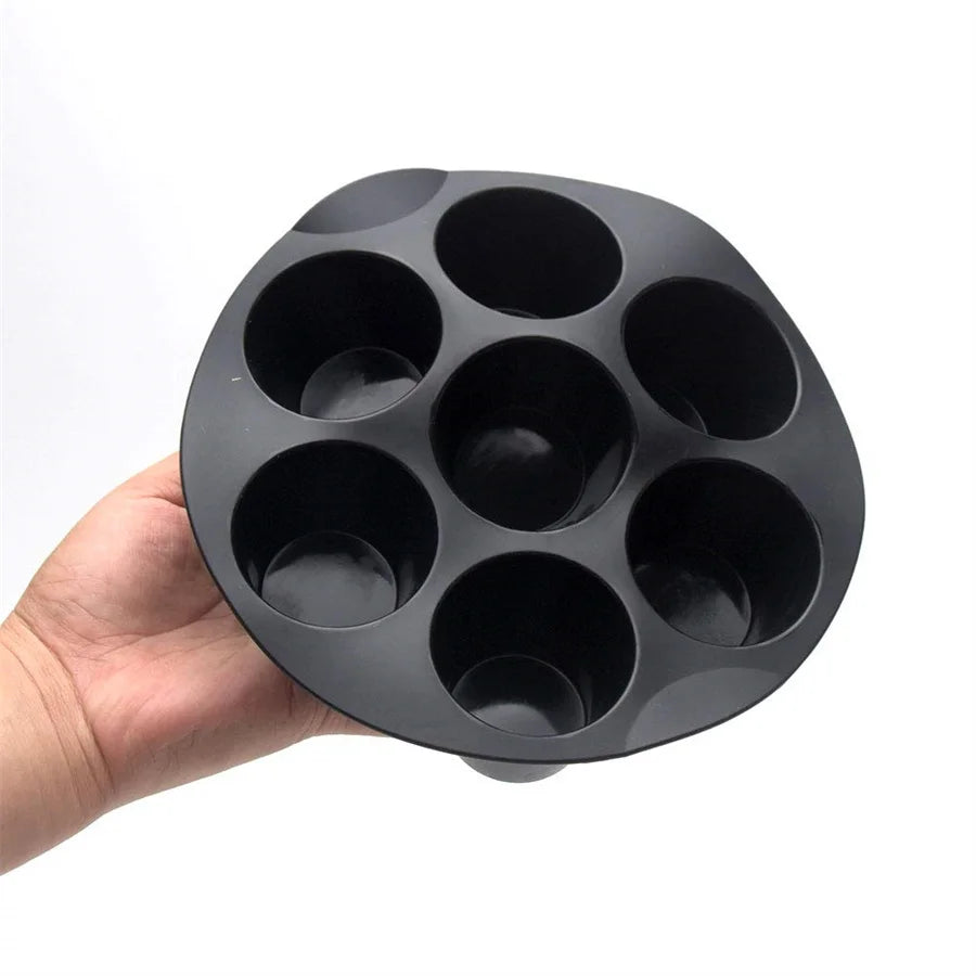 Silicone Muffin Pan - 7-Cup Non-Stick Mold for Air Fryers