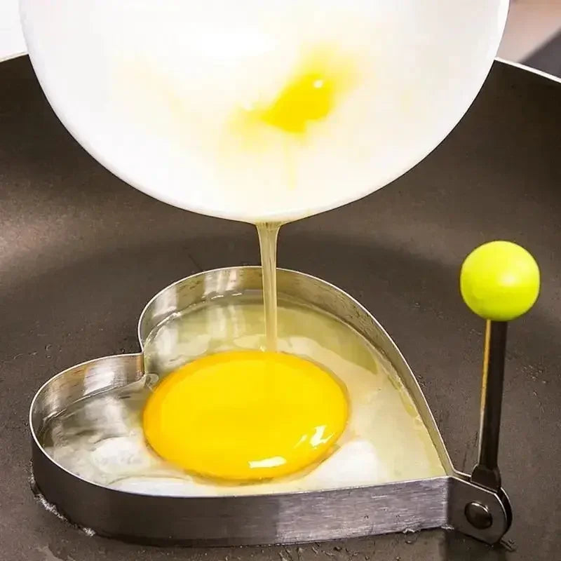 Stainless Steel Egg Mold - Heart-Shaped Pancake & Omelette Ring for Breakfast