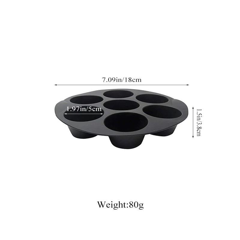 Silicone Muffin Pan - 7-Cup Non-Stick Mold for Air Fryers