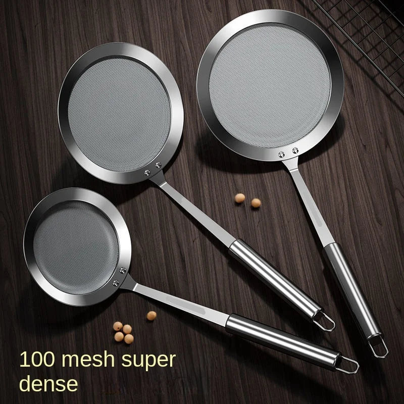 304 Stainless Steel Fine Mesh Strainer - Juice, Egg, Coffee & Food Filter