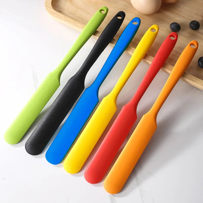 Heat-Resistant Silicone Spatula - Long Handle Baking & Dough Scraper