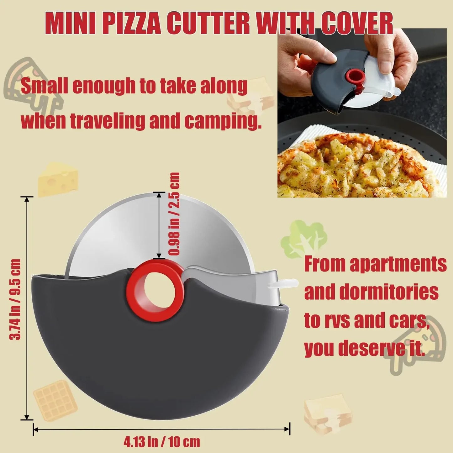 Stainless Steel Roller Cutter - Multi-Purpose Pizza & Dough Slicing Tool