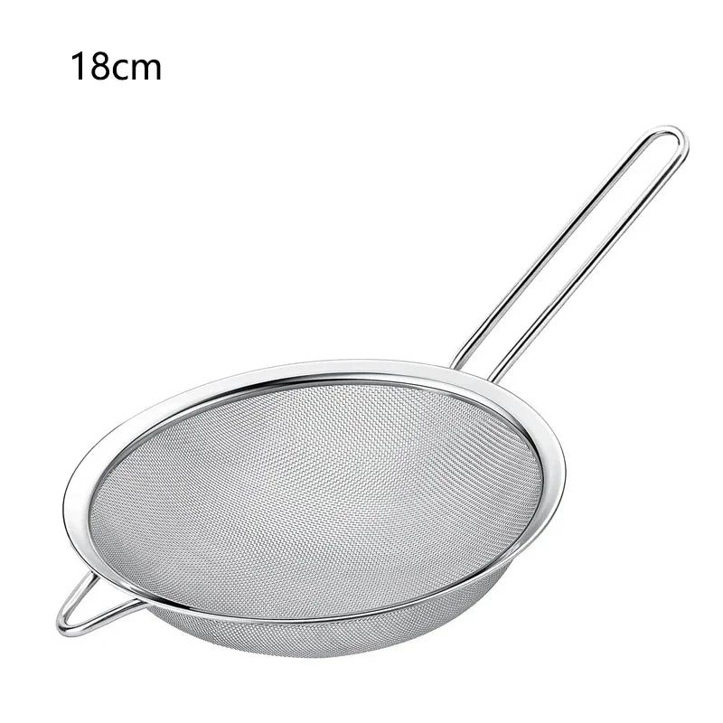 Stainless Steel Fine Mesh Strainer Set - Oil, Flour, and Baking Sifter Tools