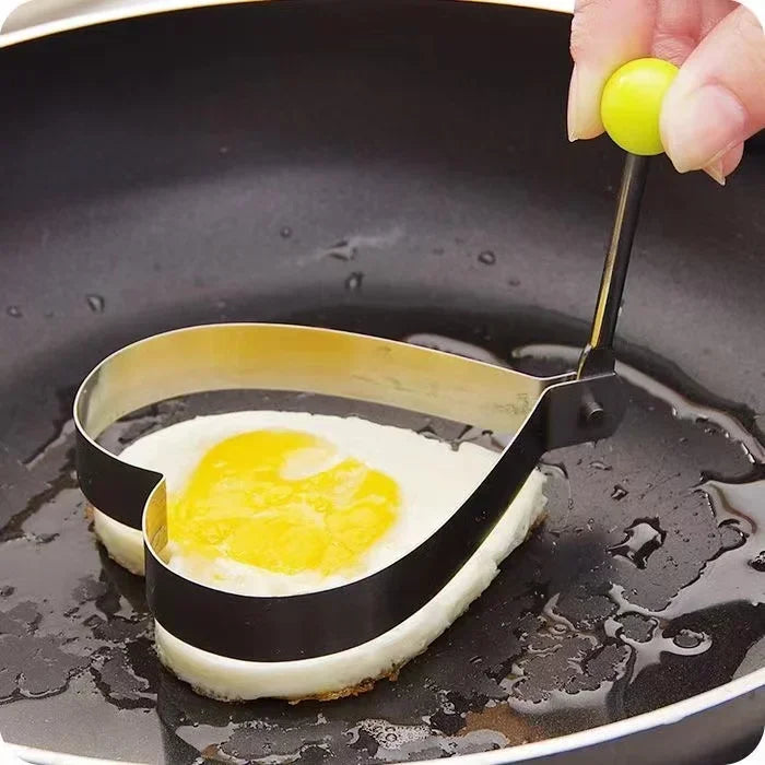 Stainless Steel Egg Mold - Heart-Shaped Pancake & Omelette Ring for Breakfast