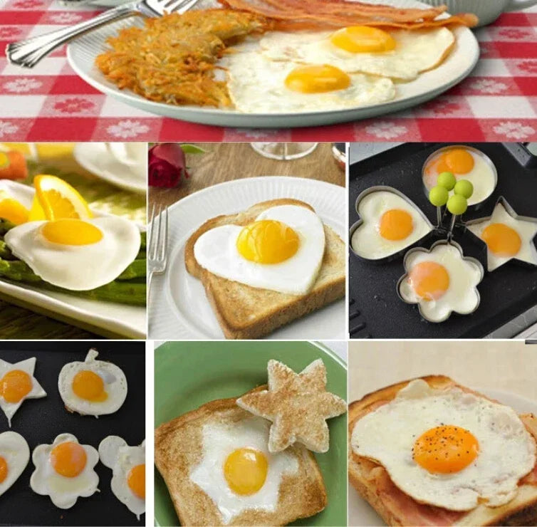 Stainless Steel Egg Mold - Heart-Shaped Pancake & Omelette Ring for Breakfast