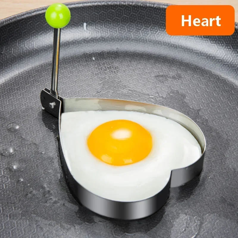 Stainless Steel Egg Mold - Heart-Shaped Pancake & Omelette Ring for Breakfast