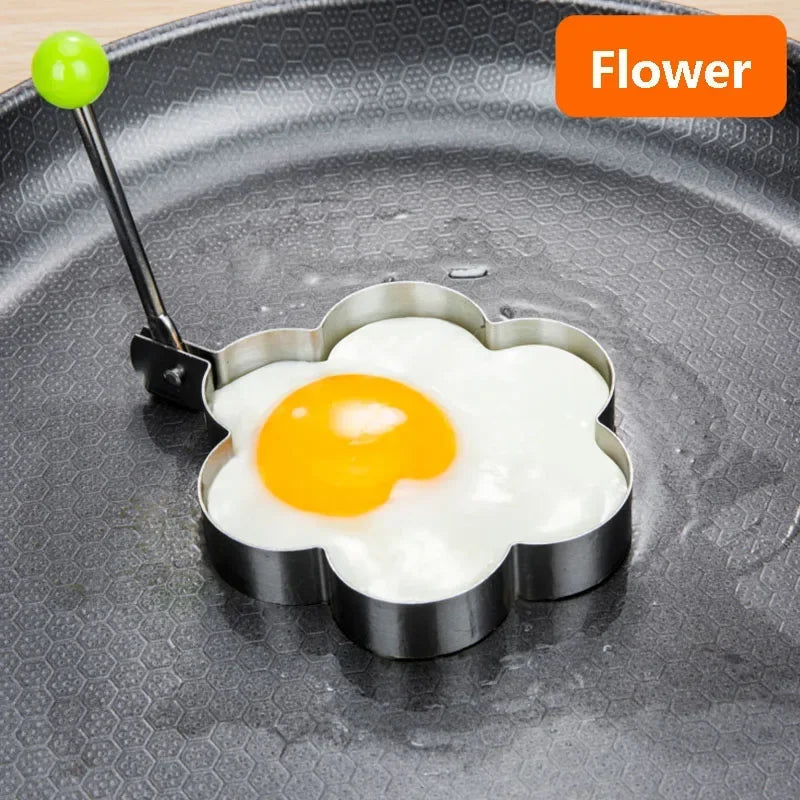 Stainless Steel Egg Mold - Heart-Shaped Pancake & Omelette Ring for Breakfast