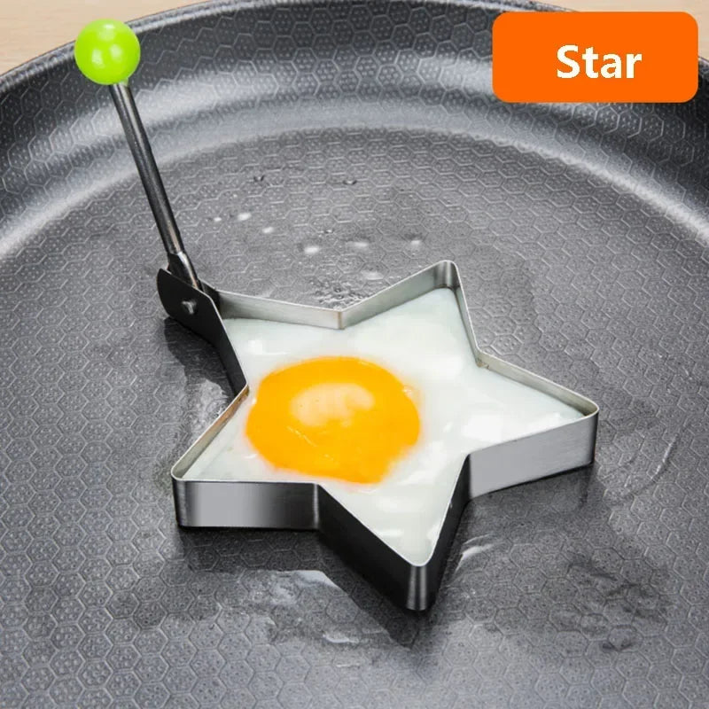 Stainless Steel Egg Mold - Heart-Shaped Pancake & Omelette Ring for Breakfast