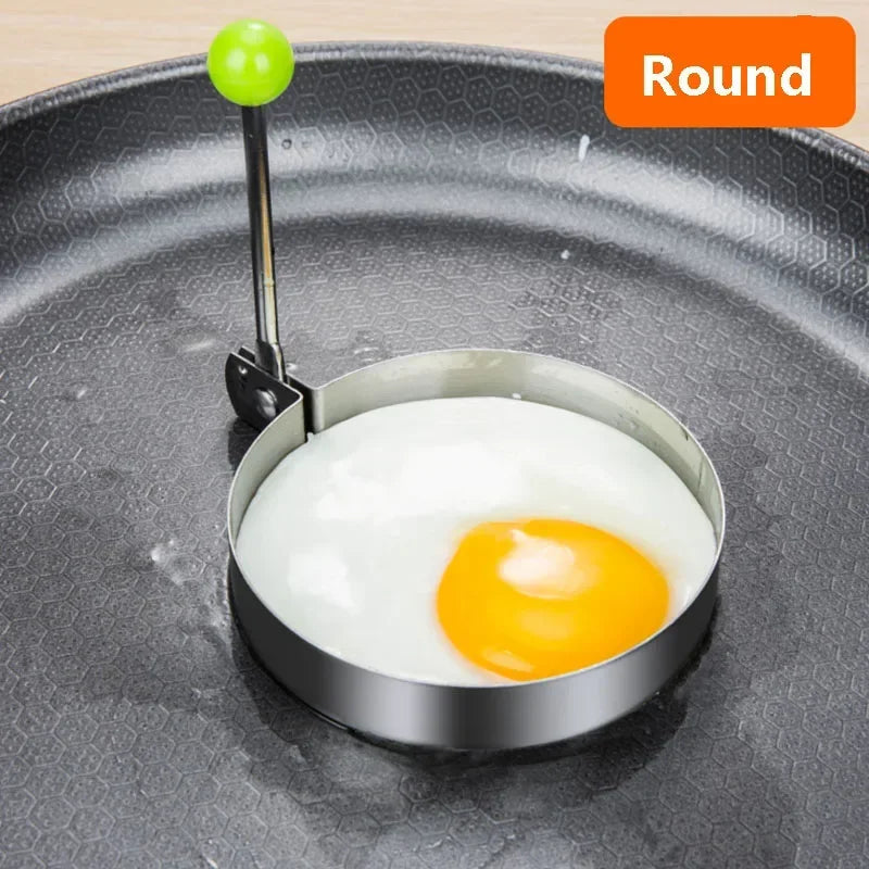 Stainless Steel Egg Mold - Heart-Shaped Pancake & Omelette Ring for Breakfast